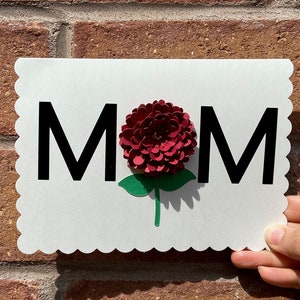Carte de la fête des Mères | Carte à la main heureuse de fête des mères | Carte pour maman avec des fleurs | Fleurs Maman Cartes de vœux | Carte blanche de jour de mères