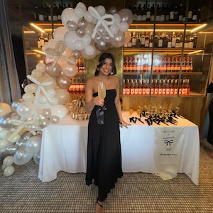 Champagne, White, Silver Bow Balloon Garland, Coquette Bridal Shower Bow Balloon Arch, She&#39;s Tying the Knot Balloon Garland, Birthday Decor
