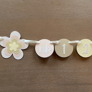 Daisy Flower Month Photo Banner | 12 Month Photo Banner | Flower Power Party Decorations | First Birthday Party | Flower Picture Banner