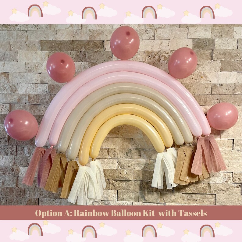 Boho Rainbow Balloon Kit Boho Birthday Balloons Muted Etsy
