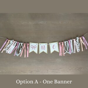 Pink Bow High Chair Banner, 1st Birthday Banner for High Chair, Ribbon ...