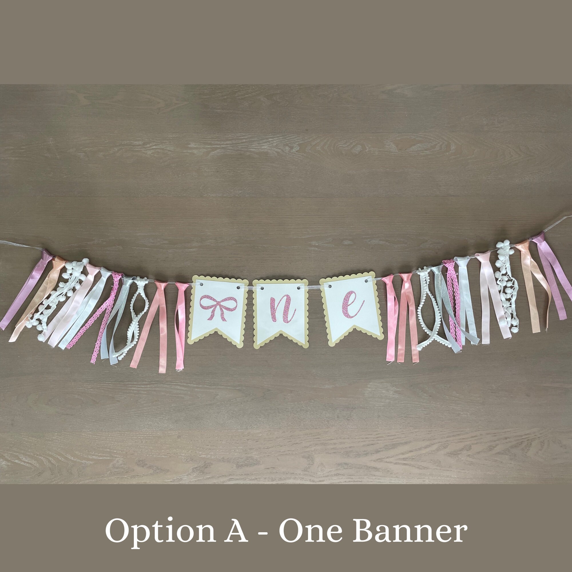 Pink Bow High Chair Banner, 1st Birthday Banner for High Chair, Ribbon ...