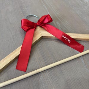 Personalized Wedding Ribbon, Custom Hanger Bows for Bridal Party, Dress Name Tags, Wedding Hanger Tags for Bride and Bridesmaids