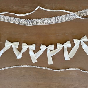 White Ribbon Bow Party Decor, Bridal Shower Decor, Coquette Themed Party Supplies, She&#39;s Tying the Knot, Girl Bow 1st Birthday Cake Smash