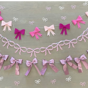Bow Party Decor, Ribbon Bridal Shower Decor, Coquette Bow Themed Party Supplies, She&#39;s Tying the Knot, Shimmer Bow Bachelorette Party Decor
