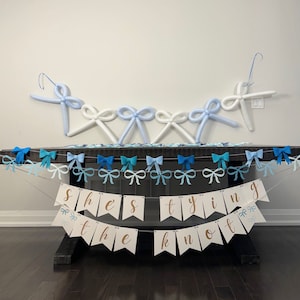 Blue and White Bow Balloons, Something Blue Theme Bridal Shower, Coquette Bow Bridal Shower, She&#39;s Tying the Knot Balloon Party Decor,