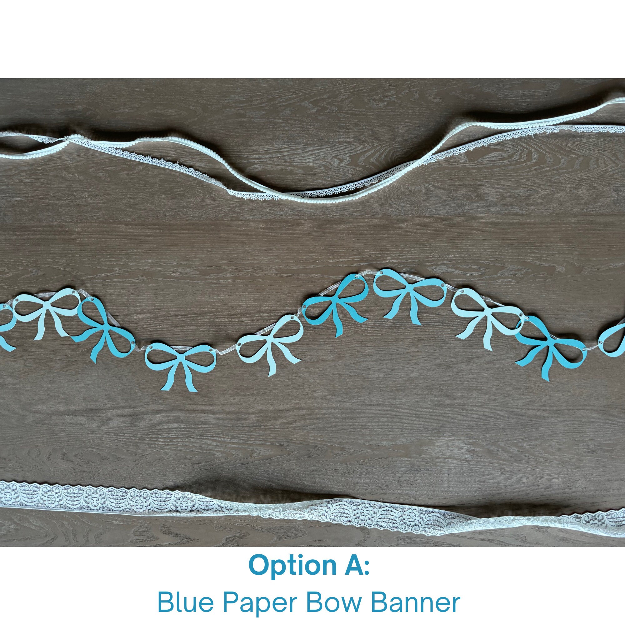 Blaue Schleifengirlande Mit Bögen - Deko Für Geburtstag, Babyshower & Brautdusche | Partydekoration