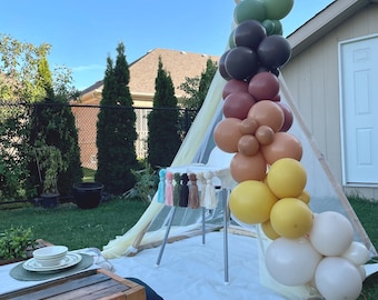 Jungle Safari Balloon Garland DIY Kit / Terracotta, Verde, Amarillo Balloon Garland Kit / Decoraciones de fiesta de cumpleaños / Baby Shower Backdrop