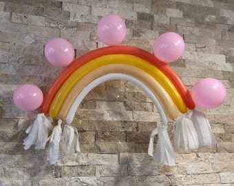 Kit ballon arc-en-ciel Boho | Ballons d’anniversaire Boho | Ballons de couleurs en sourdine | Kit diy | Décor de ballon de partie