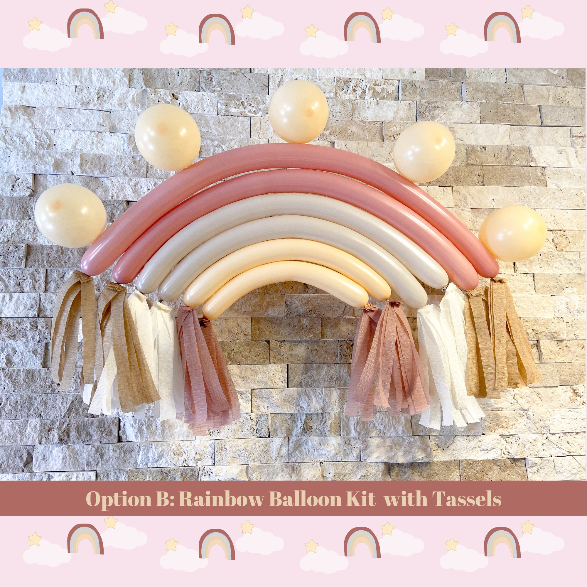 Boho Rainbow Balloon Kit Boho Birthday Balloons Muted Etsy UK