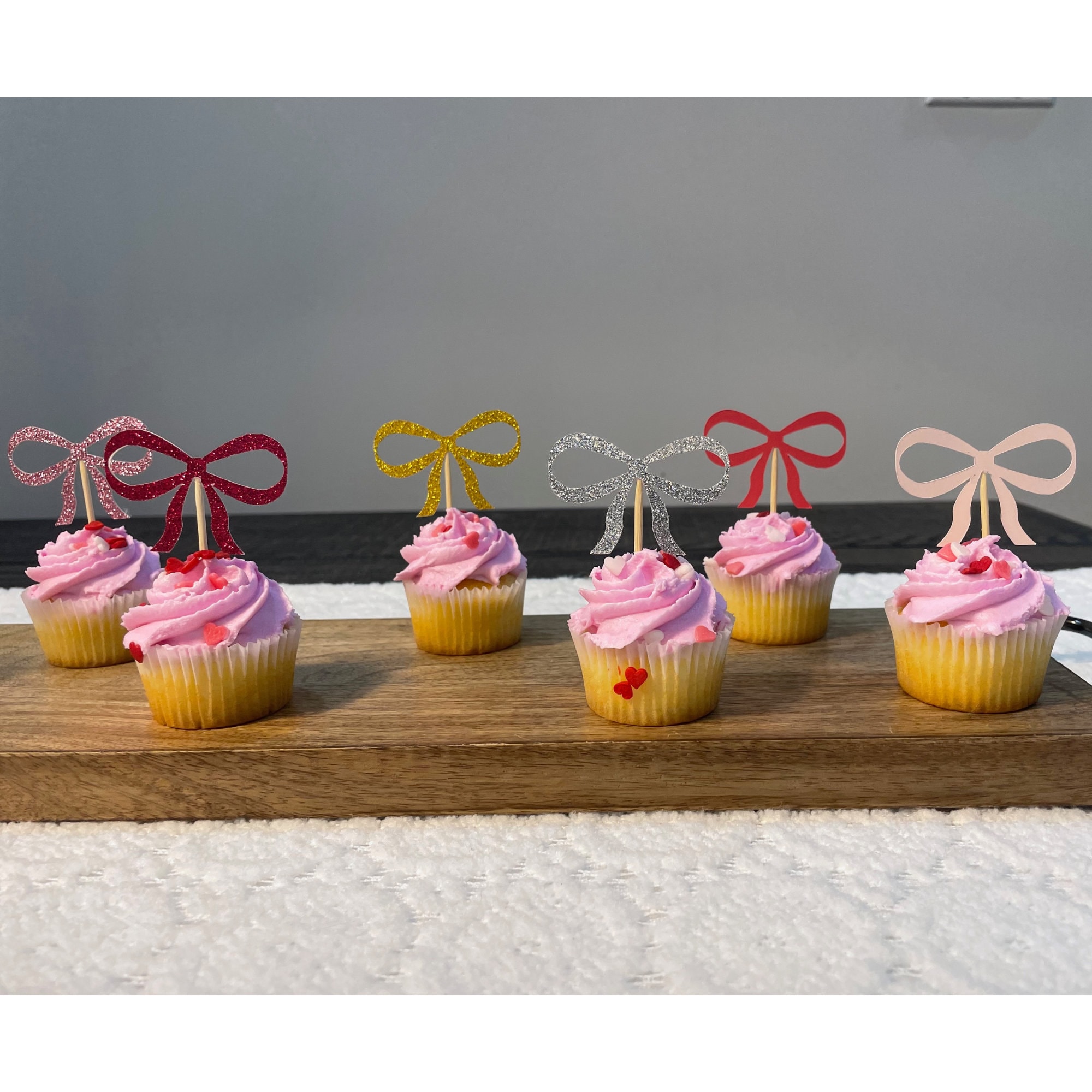JeVenis 12 Decorazioni Per Torta Con Fiocco In Seta Rosa – Addio Al Nubilato E Compleanni - 3