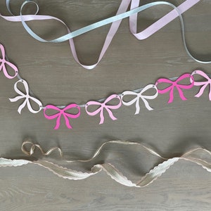 Bow Party Decor, Ribbon Bridal Shower Decor, Coquette Themed Party Supplies, She&#39;s Tying the Knot, Pink, Girl Bow 1st Birthday Cake Smash