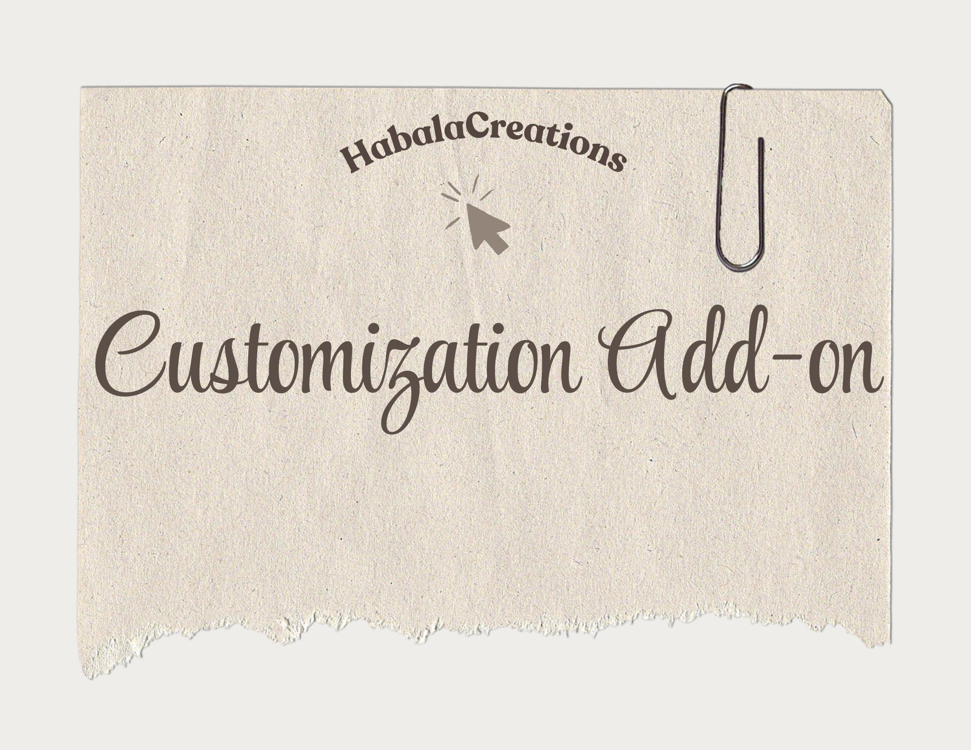 Customization Add-on - Etsy
