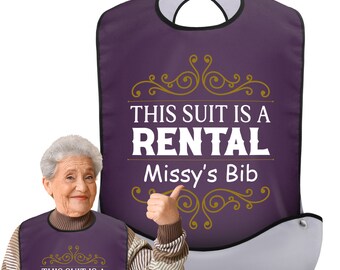 Personalized Adult Bibs, Custom Name Funny Bibs, Adjustable Bibs with Snaps, Adults Bibs for Senior Citizens