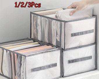 1/2/3Pcs Closet Organizer Storage Box Foldable Underwear Organizers Storage Dividers Drawer Organizer Socks 7 Grids Box For Clothes