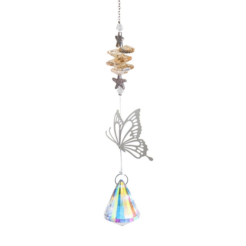 1pcs Butterfly Crystal Suncatcher Ball Prism Hanging Drop Etsy