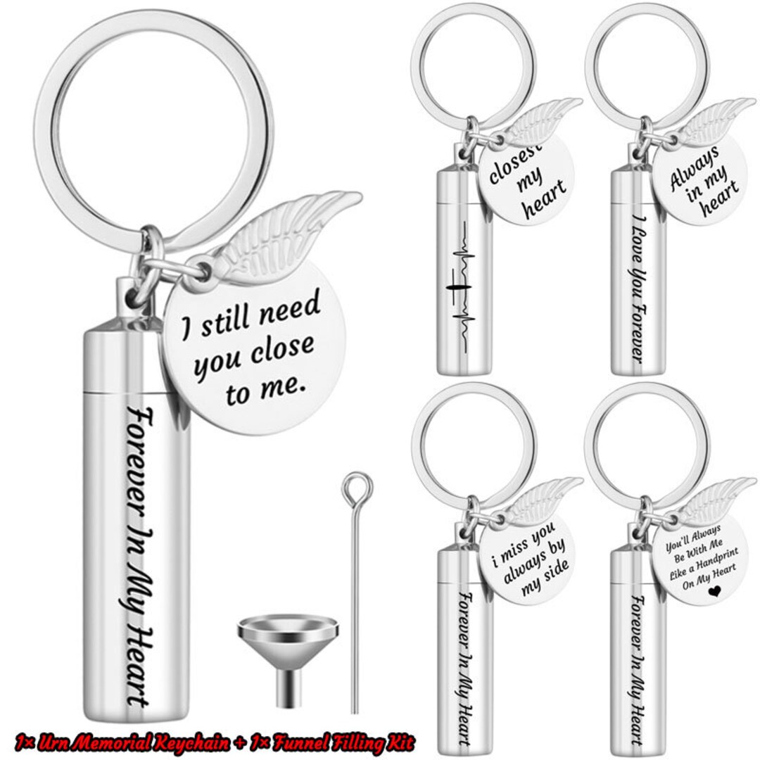 5 Styles Memorial Keychain for Ashesforever in My Heart Etsy