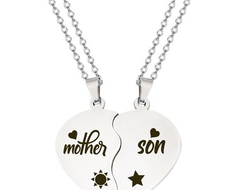 Mom Son Necklace Set - Etsy