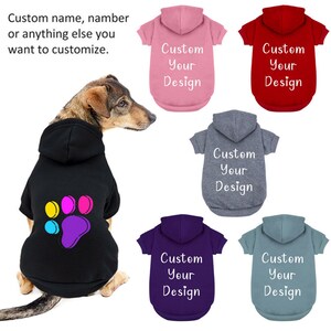 Custom Personalized Dog Puppy Pet Hoodie Clothes Name Personalized Gift Customized Dog Clothes Dog love Cotton Sweatshirt for Small Dogs