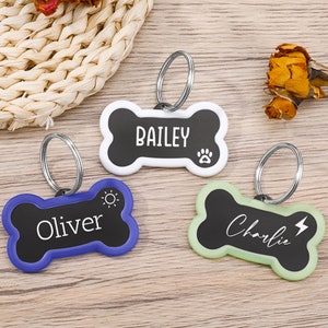 10pcs Bone Shape Brass Dog Tag Blanks for Metal Stamping and Engraving Pet  Name Plates Keychain Making Supplies