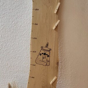 Medidor de altura infantil de madera personalizado con nombre y grabado - roble natural - regalo de nacimiento - medidor de altura infantil de madera natural - personalizable