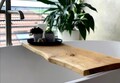 Personalized oak bathtub tray with natural live edge, wooden bathtub board, bathtub tray gift, wellness bathroom decor