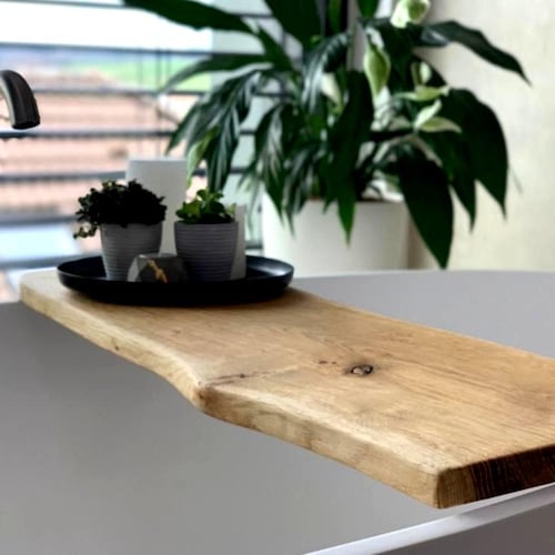 Badewannenablage aus Holz |Badewannenablage | Badaccessoires | Deko Badezimmer | Geschenk zum Einzug | Badewannenzubehör