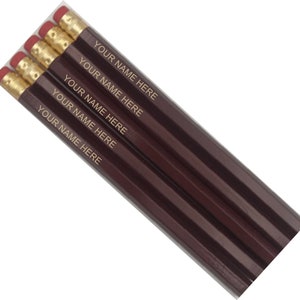 Personalized Pencil Set - Custom Pencils Engraved Pencil Foil Stamped Gift for Teacher Pencil Stocking Stuffer Student Name Pencil