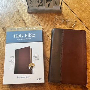 Brown Study Bible Reading Companion Prayer Journal Lay Flat Design Feature Thumb Index Bible Edition Red Letter Study Guide Christian Gift