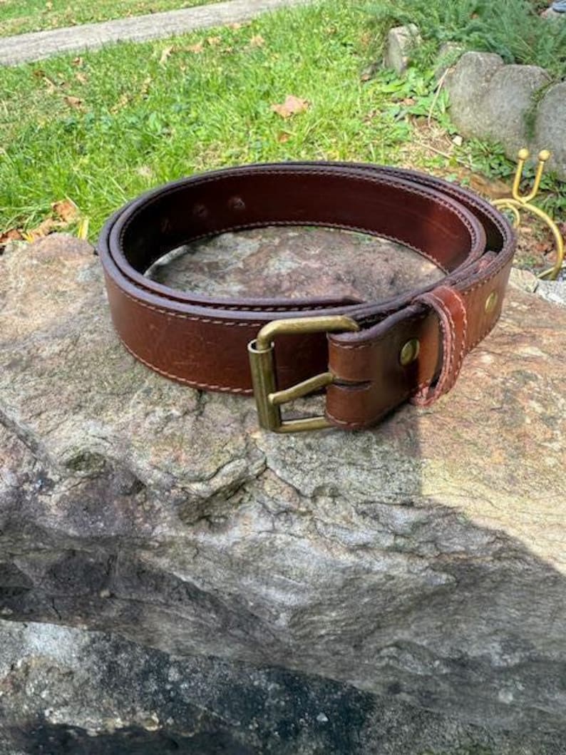 Masculine Style Belt Premium Leather Construction Personalized Brass Nameplate Custom Engraving Option Fullgrain Quality Handmade Accessory Perfect Gift Idea Special Occasion Present Anniversary Gift Option Wedding Party Essential Black
