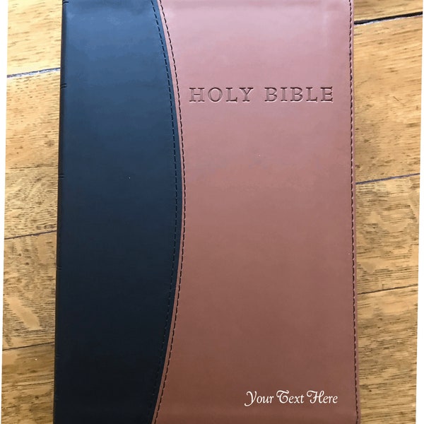 PERSONALIZED KJV Personal Size Giant Print Reference Bible   Flexisoft Leather  Custom Imprinted,