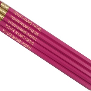 Personalized Pencil Set - Custom Pencils Engraved Pencil Foil Stamped Gift for Teacher Pencil Stocking Stuffer Student Name Pencil