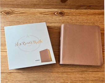 Personalized CSB She Reads Truth Bible soft leather look rose gold
