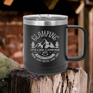 Custom Camping Mug Insulated Coffee Gift Idea Adventure Tumbler Personalized Design Travel Cup Stainless Steel Vacuum Hiking Accessory