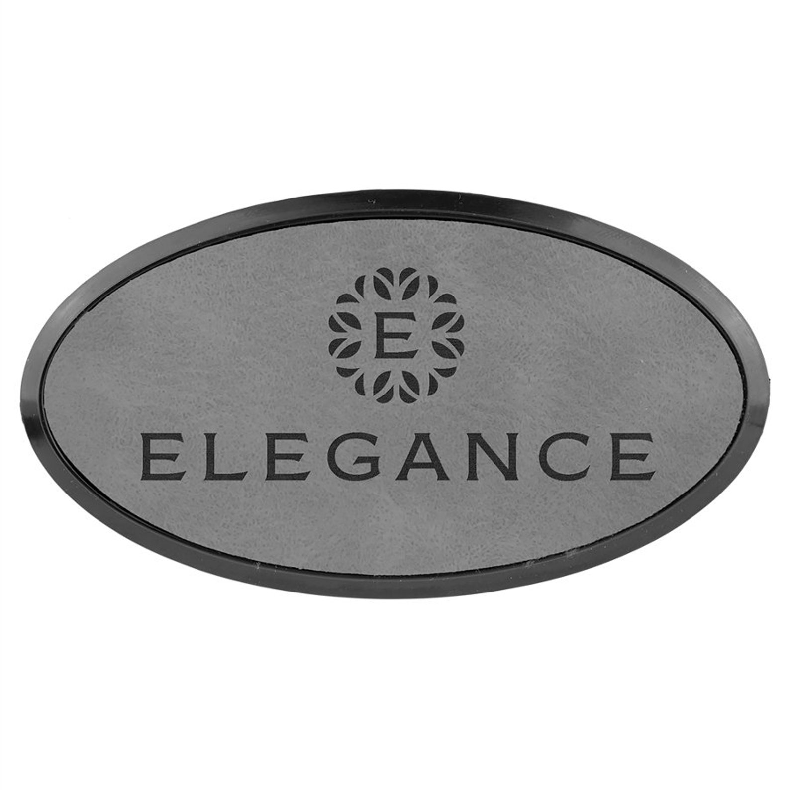 Leather Name Tag Oval Name Tags Engraved Name Tag Office Etsy