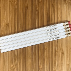 Personalized Pencil Set - Custom Pencils Engraved Pencil Foil Stamped Gift for Teacher Pencil Stocking Stuffer Student Name Pencil