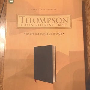 Personalized KJV Thompson Chain Reference Study Bible Lay Flat Bible,Black Bonded Leather