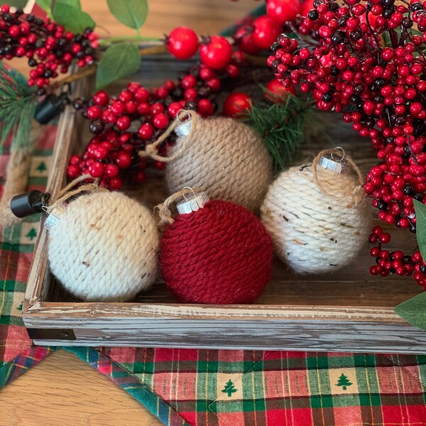 Yarn Ornaments Etsy