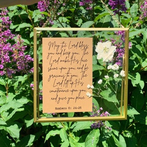 Custom Note/Quote/Bible Verse Pressed Flower Glass Hanging Frame | Mother&#39;s Day Gift