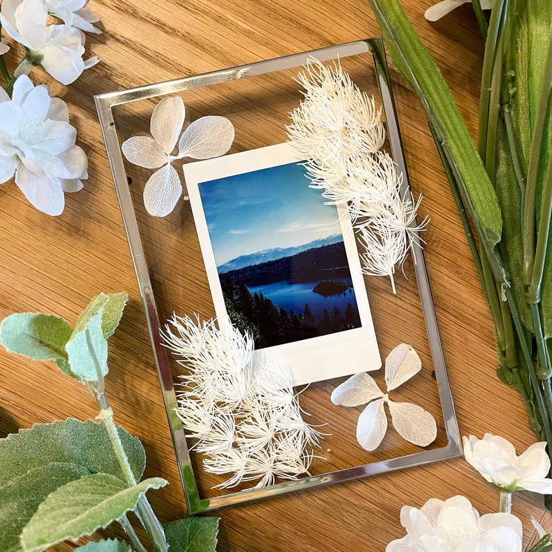 Polaroid Frame Custom Polaroid Dried Flower Frame Pressed Etsy