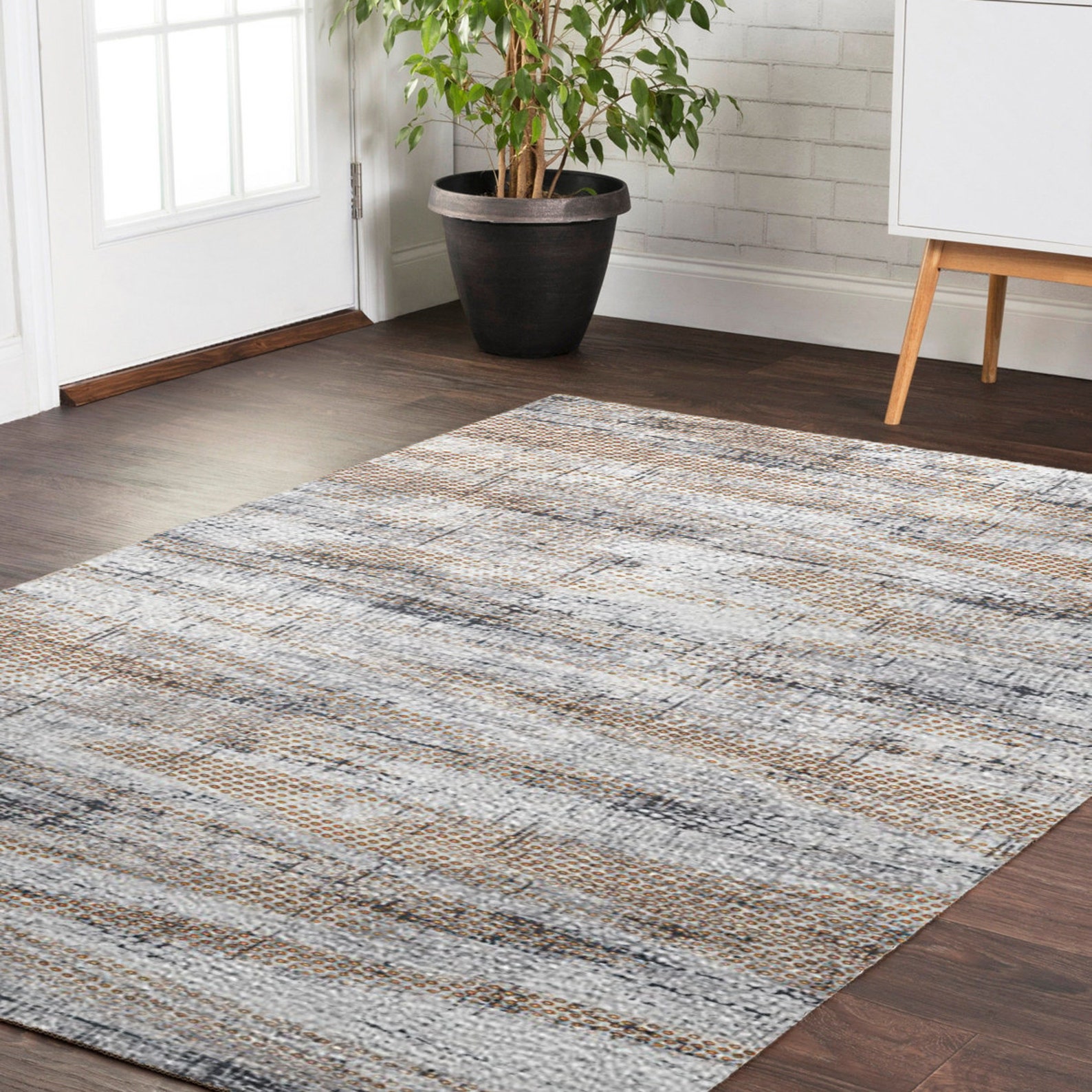 Artistic Geo Deep Dye Tie Dye Stripe Area Rug Handmade rug Etsy