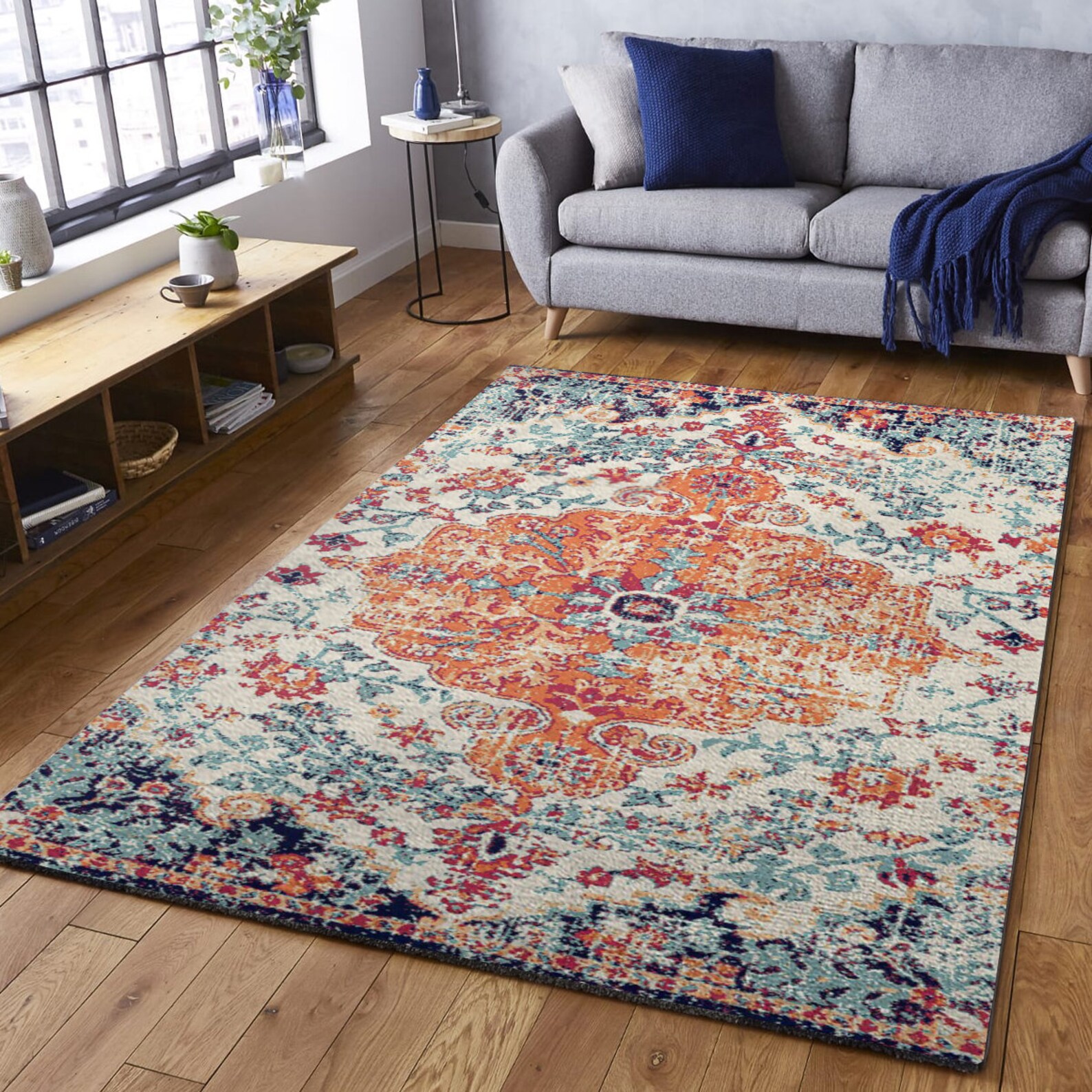 Distressed Carpet Boho Style Ethnic Area Rug Handmade rug Etsy