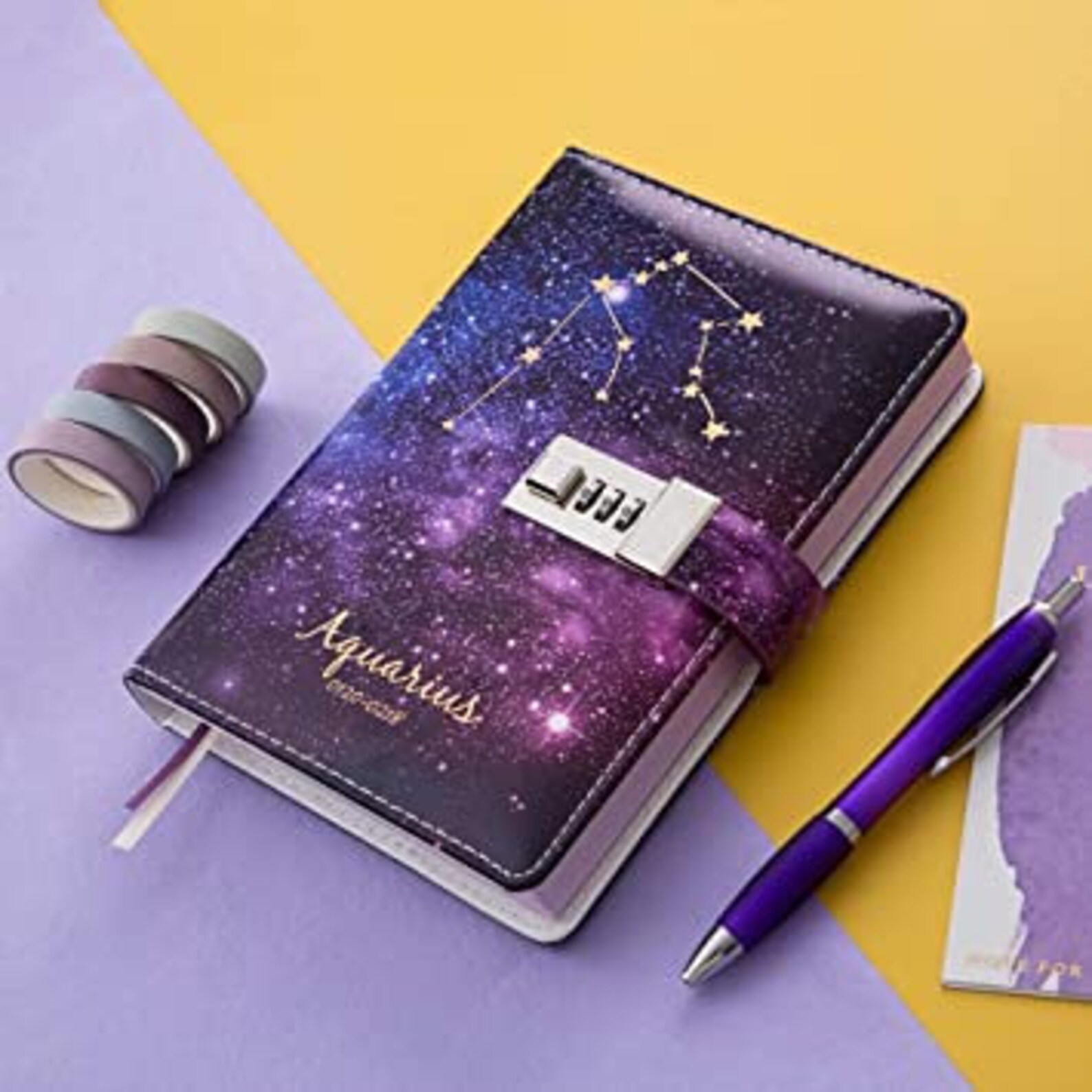 12 signs of the zodiac Starry Constellation Lock Diary Set Etsy