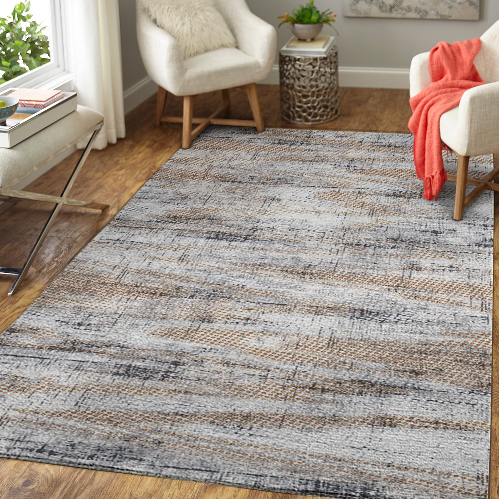 Artistic Geo Deep Dye Tie Dye Stripe Area Rug Handmade rug Etsy