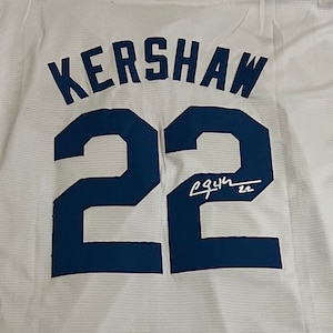 Vintage Autographed signed Clayton Kershaw Jersey