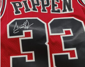 SCOTTIE PIPPEN CHICAGO BULLS REVERSIBLE RED BLACK Champion NBA Jersey MEN  44 L