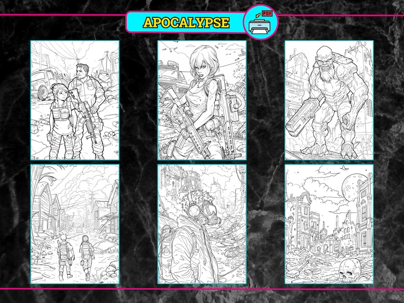 Apocalypse Coloring Pages for Adults | Dystopian Survival Scene ...