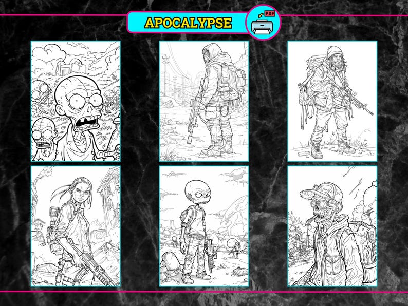 Apocalypse Coloring Pages for Adults | Dystopian Survival Scene ...