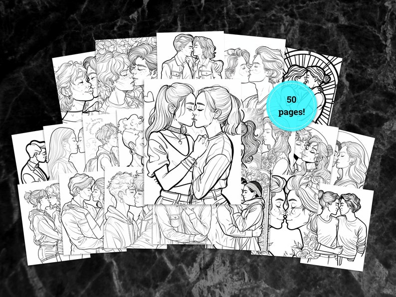 Sapphic Coloring Pages for Adults | LGBTQ+ Women Coloring Book | Queer ...