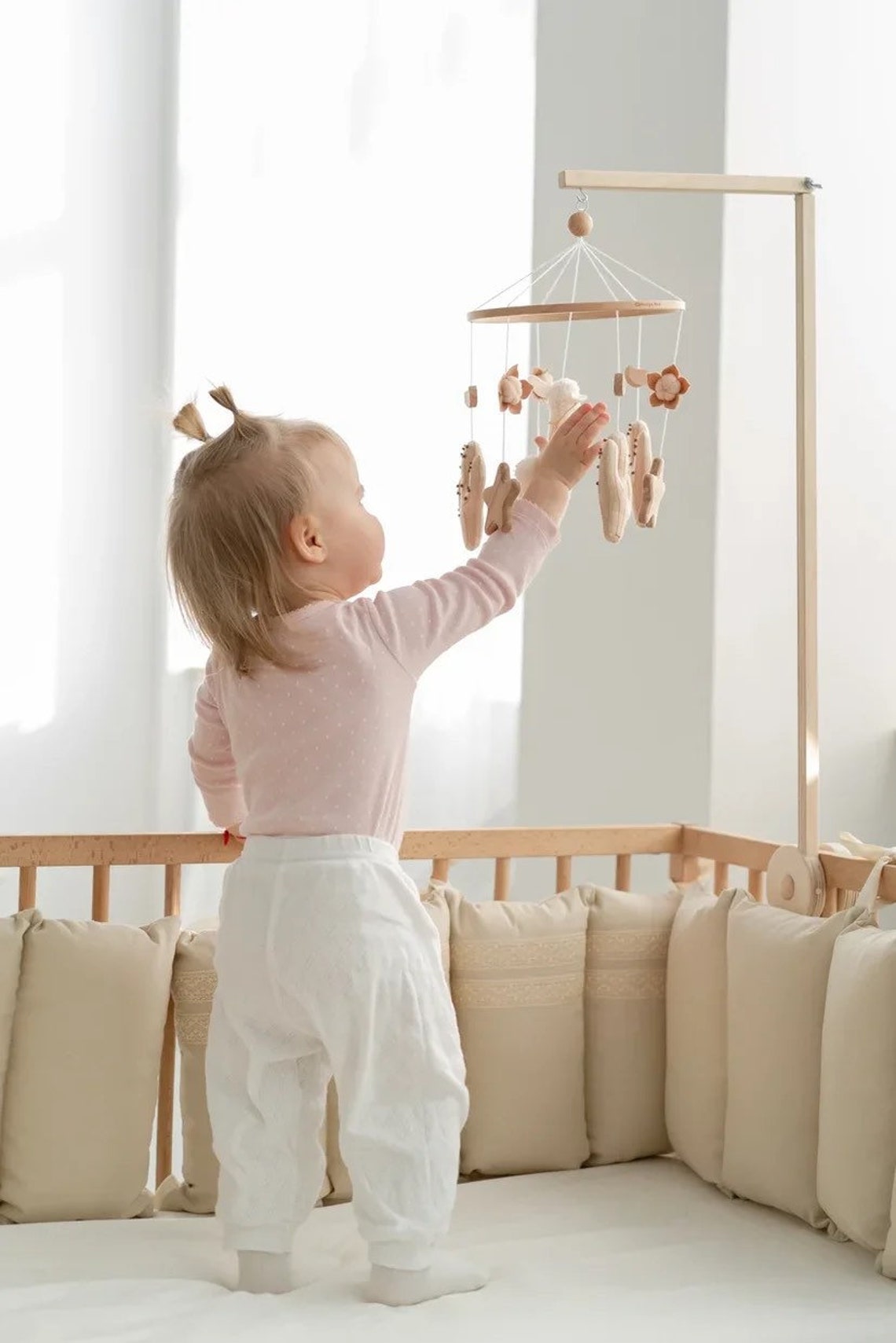 Crib mobile wood holder wooden crib mobile arm mount for Etsy